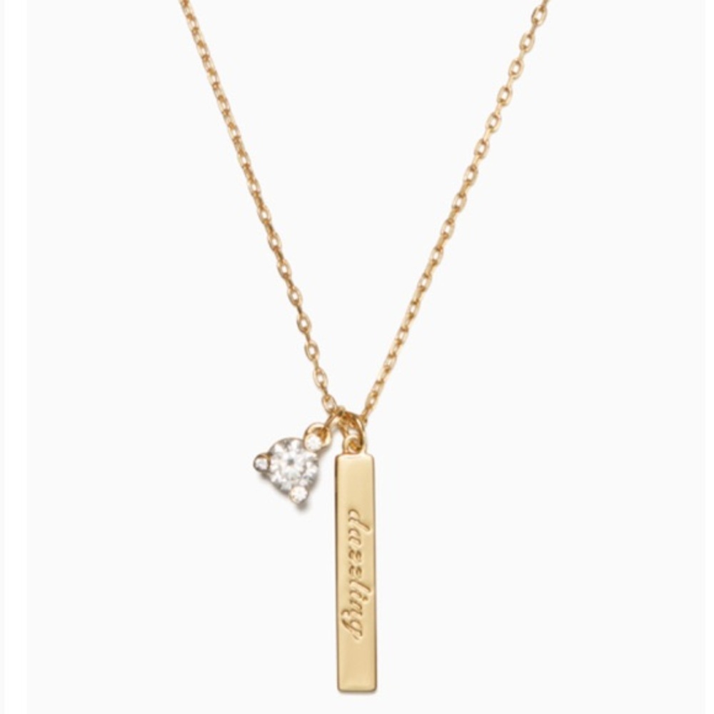 Kate Spade New York April Born to Be Dazzling Gold-Tone Bar Pendant Necklace